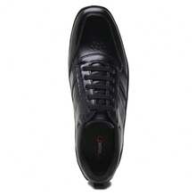 Men's Comfort Shoes, Black Coffee, Leather, Everyday, Tennis Style, Soft, Orthopedic, Comfortable - màu đen - Xem 5
