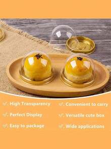 50/100 pièces, Boîtes à gâteau mini en plastique transparent avec couvercles, Supports à cupcakes ronds, Boîtes en plastique pour pâtisseries, Boîtes dôme pour gâteaux de lune, Boîtes d'emballage pour la cuisson, Ustensiles de cuisine, Fournitures pour petites entreprises et écoles, Sacs et boîtes alimentaires convenant pour bonbons, chocolat, etc. - Multicolore - Voir 4
