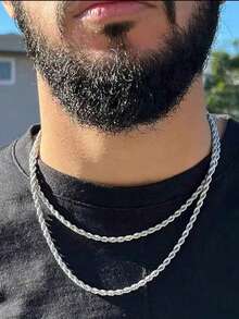 Collar de cadena retorcida de acero inoxidable para hombres, estilo hip hop