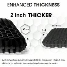 MX    Gel Seat Cushion For Long Sitting Extra Thick Gel Cushion For Wheelchair Soft Chair Pads Cushion For Office Home Chairs Car Seats Long Trips Back Sciatica Hip Tailbone Pain Relief Cushion Black - 黑色 - 查看 5