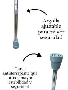 BASTON FIJO DE APOYO VARIOS COLORES LOS PAQUETES PUEDEN SER MULTICOLOR - Plateado - Ver 3