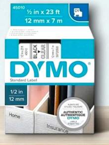 D1 Tape For Label Manager 45010 12mm Dymo Marker - Black - View 1