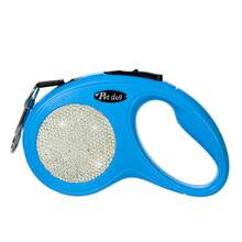 1pc Elegant Rhinestone Studded Pink Retractable Dog Leash, 10ft Durable Pet Lead With Ergonomic Handle And Keychain Clip, Outdoor Walking Rhinestone Dog Leash, Fashionable & Portable Pet Leash For Travel, Birthday Party, Holiday Gift, Decorative Artwork, Halloween, Thanksgiving, Christmas