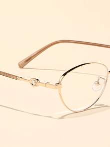 1副 Verywork 金属椭圆形镜框透明镜片眼镜，复古休闲基础款奢华品牌设计师男女通用时尚透明眼镜，适合户外活动、驾驶、购物、高尔夫、商务休闲等场合，是理想的礼物之选。 - 無色 - 查看 4