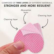 2000/1000/200片装指甲清洁湿巾 - 专业无绒指甲油卸除棉片，UV凝胶清洁纸巾，无香型美甲准备和完成美甲艺术清洁工具（心形） - 粉色 - 查看 3