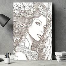 Tela dipinta a tema Mondo Magico, adatta per adulti e adolescenti per disegnare a mano - Tela di alta qualità, illustrazioni dettagliate - Regali creativi per artisti e appassionati di fantasy - Schizzi a linea pura senza cornice