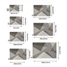 1pc Light Gray Geometric Abstract Art Area Rug, European And American Rectangular Soft Faux Wool Washable Carpet, Suitable For Living Room, Bedroom, Entrance, Bathroom, Hallway, Patio, Kitchen, Indoor Outdoor, All Season Large Size Mat, Home Decor - Multicolor - View 3