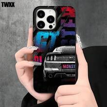 Fundas y carcasas protectoras para phone con diseño de pintura trasera de coche negro y orificios grandes. Compatibles con phone 16 Pro Max, 16, 15 Pro, 14, 14 Plus/14 Pro Max, 13, 13 Pro, 12 Pro, 11/11 Pro. Regalos para cumpleaños y festividades - Negro - Ver 3