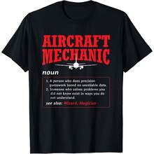 Camiseta universitaria de regalo para mecánico de aviones, definición de mecánico de aeronaves - Negro 7 - Ver 1