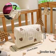 Korean Style New Embroidered Travel Bag, Multi-Functional Storage Bag, Large Capacity Handheld Travel Bag For Short Trips, Lightweight Diaper Bag, Convenient Maternity Hospital Storage Pouch, Travel Organizer Bag, Mother's Day Gift - Grey - View 16