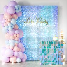 10 pezzi 30cm x 30cm Pannelli decorativi da parete lucidi, fondali con paillettes colorate, pannelli riutilizzabili e facili da installare, decorazioni per compleanni, feste, matrimoni, palcoscenici, San Valentino, Natale, Ringraziamento, regali, decorazione pareti domestiche