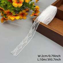 Cuộn ruy băng viền vải ren trắng 7 kiểu 70M, ren thêu thủ công dùng để may vá, đồ thủ công tự làm, trang trí váy cưới và tiệc sinh nhật - Nhiều màu - Xem 14
