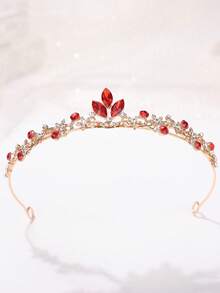 1 chiếc băng đô vương miện công chúa thời trang đính đá, món quà sang trọng, thanh lịch dành cho phụ nữ, vương miện, vương miện cài tóc, vương miện hóa trang, vòng hoa cài tóc, dây cài tóc, phụ kiện đội đầu, vòng cài tóc, vương miện cài tóc, đám cưới, quà tặng cho phù dâu, phong cách dự tiệc, phụ kiện tóc, phụ kiện tóc cho phụ nữ - Đỏ - Xem 9