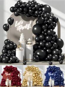 93pcs Black Balloon Garland Arch Set, Suitable For Graduation Celebration, Boy Girl Children Birthday, Baby Shower, Party Decoration - Black - View 1