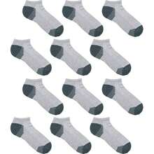 12 Pairs No Show Socks Mens Low Cut Athletic Running Casual Liner Socks. - 灰色 - 查看 2