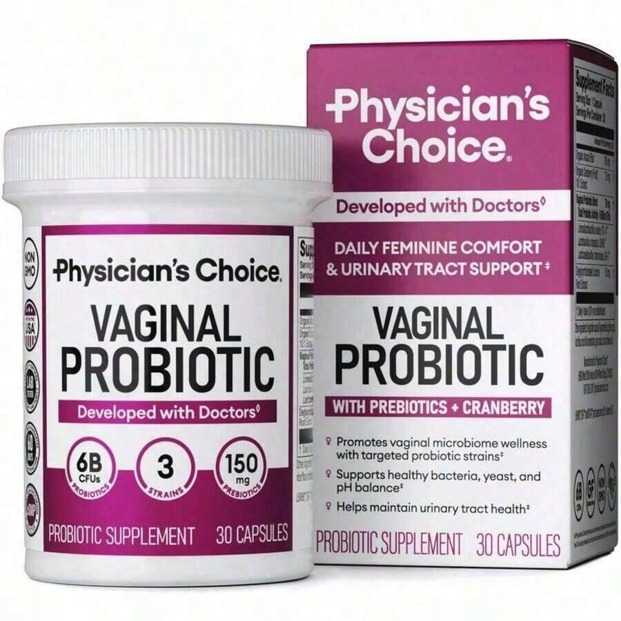 Physician's Choice Vaginal Probiotic - Daily Support For PH Balance, Odor Control, Feminine Microbiome & Flora Health With Cranberry For Women - 2 chiếc - Xem 1