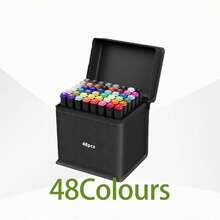 168/120/100/80/60 Colors Artist Marker Pens, Dual Tip Drawing Pens, Suitable For Artists Painting, Sketching, Coloring, Illustration, Anime Design, Art Sketch Drawing Pen Set, Christmas And Birthday Gift, Easter Gift, 204/262/48/40/36/30/30/24/12 Colors Back To School - Black - View 11