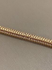 1 peça pulseira vintage luxuosa banhada a ouro 18k de aço inoxidável com corrente trançada para mulheres e homens, joia retrô elegante, presente para mães, Natal, Ação de Graças, Halloween, casamento, festa diária, presente para aniversário, dia dos namorados, joias boho