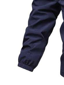 Men's Fashionable Versatile Solid Color Turndown Collar Casual Jacket, Autumn - Blue - View 5