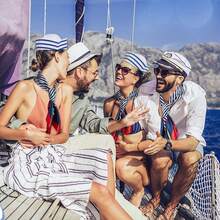 Blue And White Sailboat Captain Hat, Unisex, Suitable For Halloween Costume Accessory And Party Decoration - Multicolor - View 7