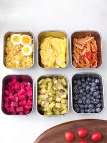 Stainless Steel Food Storage Container, Food Organizer Box With Lid, Suitable For Outdoor Picnic, Meal Prep, Refrigerator Storage And Kitchen Organization - Multicolor - View 1