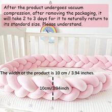 1pc Newborn Braided Crib Bumper, Baby Knotted Anti-Collision Soft Pad, Infant Bed Rail Cushion