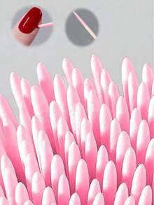 About 100pieces Of Pink Nail Polish Wipe Sticks, Nail Polish Cleaning Sticks, Double-Pointed Eyebrow Tattoo Makeup Tools Wipe Wooden Sticks, 1/2/3/4/5/10/20pack Packaging, Nail Art Supplies, Nail Art Tools, Very Suitable For Nail Art Supplies, Nail Art Tools, Manicure, Back To School Manicure And Press-On Manicure