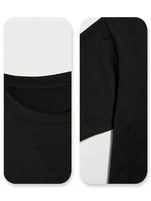 Musical Note Graphic T-Shirt. 220 G/M² Pure Cotton Crew Neck T-Shirt. Double-Sided Print. Breathable Fabric. Durable. Sl Im Fit. Minimalist Design. Lightweight. Comfortable. Summer Wear. - 黑色 - 查看 5