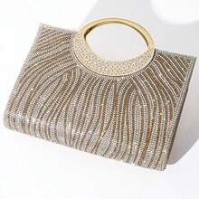 Sparkling Crystal Rhinestone Gold Purse,Gold Bag For Women, Luxury Glitter Cocktail Gold Clutch Bag For Weddings Parties & Formal Events, Elegant Evening Handbag With Bridal Party Sequin Dress & Holiday Gown Matching,Perfect For Party Wedding Prom Dinner/Banquet Matching With Holiday Party Dress Evening Dress & Sequin Dress , New Year - Hoa hồng vàng - Xem 5