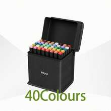 168/120/100/80/60 Colors Artist Marker Pens, Dual Tip Drawing Pens, Suitable For Artists Painting, Sketching, Coloring, Illustration, Anime Design, Art Sketch Drawing Pen Set, Christmas And Birthday Gift, Easter Gift, 204/262/48/40/36/30/30/24/12 Colors Back To School - Black - View 6