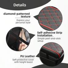 1pc 5cm/2-Inch Thick Car Armrest Pad, Thickened Pad For The Central Armrest Box, PU Leather Material, Beautiful And Generous Star Pattern, Solving The Problem Of Pets Damaging The Car Interior, And Traveling Happily - one-size - View 6