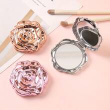 Wedding Gift, Valentine's Day Gift, Rose-Shaped Small Mirror, Wedding Banquet Party Small Gift, Portable Makeup Mirror, Engagement Gift Mirror, Pink Bow Mini Pocket Mirror, Women's Portable Makeup Mirror, Compact Round Mirror, Birthday Bride Party Gift, Bulk Pack, Women's Gift Pack Multi-Color Mini Pocket Mirror - White, Pink, Rose Red - Suitable For Wife's Heart Gift, Wedding Guest Souvenir, Gift Mirror, Cute Mirror, Bride Party Gift, Cute Handle Mirror, Bridesmaid Gift, Cute Small Mirror, Valentine's Day Gift, Bridal Shower Gift, Elegant Portable Mirror, Floral Design Mirror, Fashionable Appearance, Exquisite Bow Decoration, Small Handheld Mirror, Gift For Her, Bridesmaid Gift - Gold - View 3