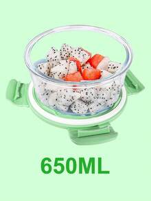 玻璃食品容器微波炉适用分隔式餐盒便当盒防漏带盖耐热午餐盒 - 彩色 - 查看 22
