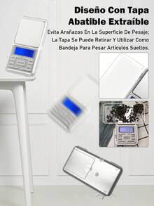 1 pieza Báscula electrónica digital de bolsillo mini de alta precisión para calibración de joyería, diamantes, oro, monedas; báscula de pesaje portátil 500g/0.01g con función de conteo, pantalla LCD azul g/tl/oz/ct/gn. - Plateado - Ver 7
