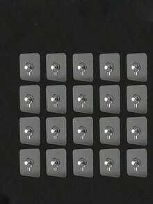 5/10/20/30Pcs Contemporary Wall Mount Utility Hooks - Easy Install, Strong Adhesive, No Drilling, Waterproof Plastic Hangers For Pictures, Frames, Posters, Clocks In Kitchen & Bathroom - 彩色 - 查看 3