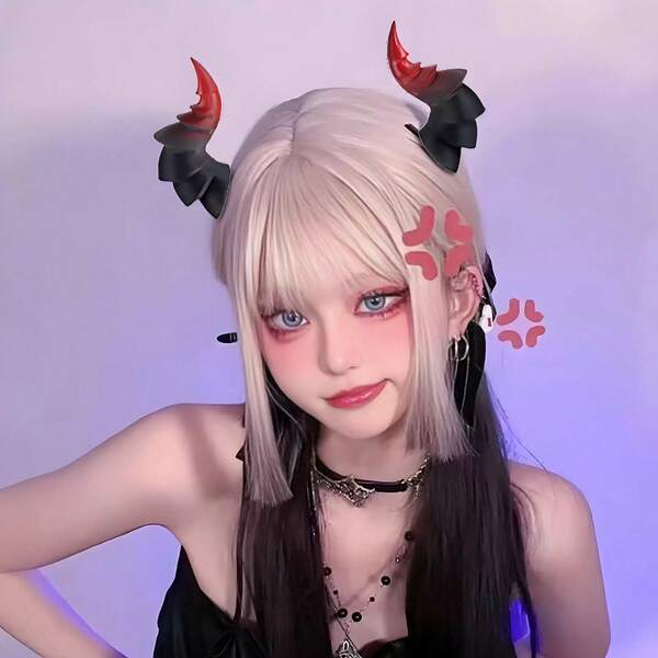 1 Pair Retro Resin Devil Horn Hair Accessories, Gothic Cosplay Headwear With Vintage Inspired Dark Aesthetic Design, Lightweight And Comfortable To Wear, Perfect For Halloween Party Styling, Carnival Costumes, Stage Performances, Cosplay Looks And Festival Outfits, Unique Decorative Horns That Add A Playful Yet Mysterious Vibe, Ideal For Women And Girls Who Love Creative And Eye-Catching Accessories