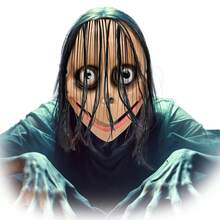GRUPO CARNAVALLIA Momo Halloween Mask Horror Face Creepypasta Economical - Beige - View 1