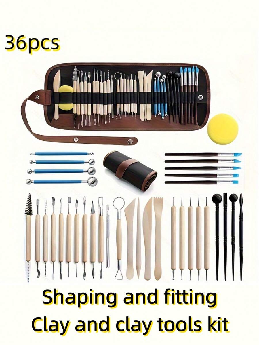 36/39/46pcs Premium Ceramic Sculpting Tool Set, Including Durable Tool Box. Suitable For DIY Pottery Making And Creative Handmade Gifts. Artist DIY Art Supplies. Ceramic Artist Tool Kit.