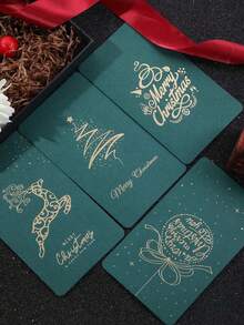 6/8 张装圣诞贺卡，带信封，6 种独特设计，有趣的节日祝福，盒装办公用品，适合感恩节、万圣节、生日、祝贺、感谢 - 多色 - 查看 12