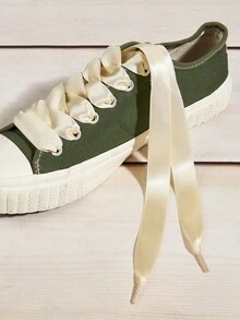 1 Pair 100CM Fashion Polyester Shoelaces, Suitable For Flat Shoes, Dance Shoes