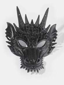 1pc Dragon Mask, Masquerade Party Mask, Halloween Decoration Prop, Halloween Carnival Mask - Multicolor - View 4