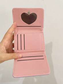 Cartoon Bear Short Wallet, Tri-Fold Student Printed Coin Purse, Cartoon Coin Pouch Card Holder - Multicolor - View 2