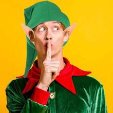 1pc/2pcs Fleece Hat, Can Be Matched With Elf Ears, Available In Green And Red, Suitable For Holiday Party Costumes Such As Christmas And Halloween Storybook Character Costume For Adults - Multicolor - View 3