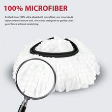 4-Pack High-Performance Spin Mop Replacement Heads – 40% More Absorbent Microfiber Pads For 1-Tank Mop Systems - 2 Heads+1 Handle+1 Base - View 5