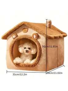 1 件宠物屋，宠物窝，独特的小别墅宠物屋，适合所有季节，全封闭式宠物窝，防滑底部，适合猫、狗、兔子、松鼠和其他宠物，也适合户外、庭院、家庭、房间、礼物、圣诞节 - 1pcs-折疊寵物屋 - 查看 8