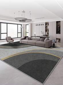 1pc Modern Minimalist Geometric Abstract Art Area Rug, Soft Faux Wool Rectangular Carpet, Suitable For Living Room, Bedroom, Entryway, Bathroom, Hallway, Patio, Kitchen, Indoor Outdoor, All Season, Large Size Doormat, Home Decor - Multicolor - View 2