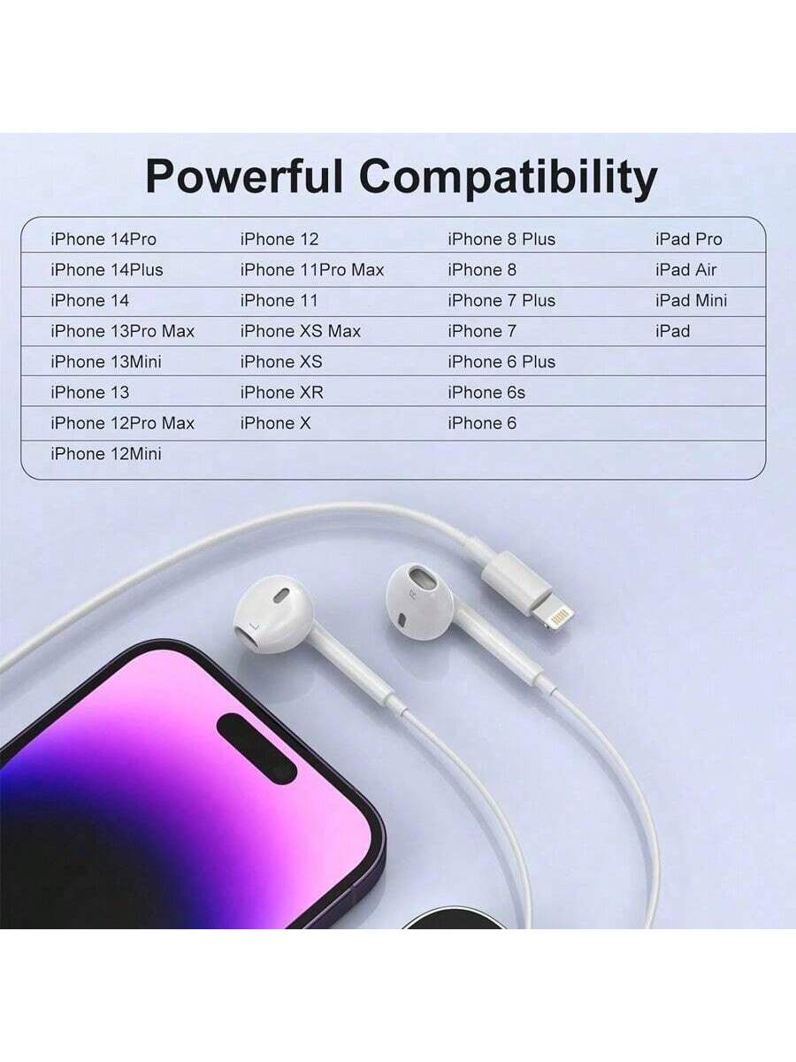 سماعات رأس سلكية داخل الأذن متوافقة مع آيفون/آيباد...