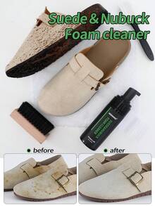 绒面革和磨砂革清洁套装（5.07 盎司）泡沫清洁剂 - 包含 3 种清洁工具 - 适用于 Dexon 鞋类、绒面革鞋和磨砂革运动鞋的织物清洁剂 - 彩色 - 查看 2