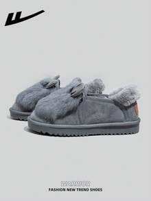 1 Pair WARRIOR Women's Autumn/Winter Warm Sports Shoes, Lace-Up Soft Sole Casual Shoes, Low-Top Outdoor Flat Shoes, Thermal Lined, Commuting Shoes, Round Toe Low Heel Non-Slip Solid Color Elegant Soft Bottom Hiking Shoes, Suitable For Students Graduation Photos, Women Low-Top Leather Sports Skateboard Shoes