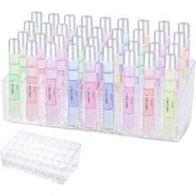 Rollerball Perfume Organizer, Beauty Scent Holder, 36 Space Acrylic Perfume Organizer Refillable Container Tall Scented Oil Storage Display, Makeup Lipgloss Lipstick Display - Initial - View 9